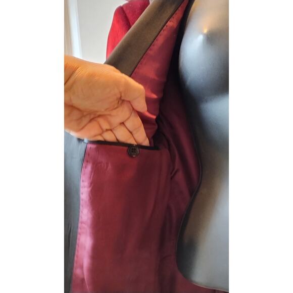 Ron Tomson Classic Lapel tuxedo Jacket Red velvet Size US 36 - Picture 5 of 16